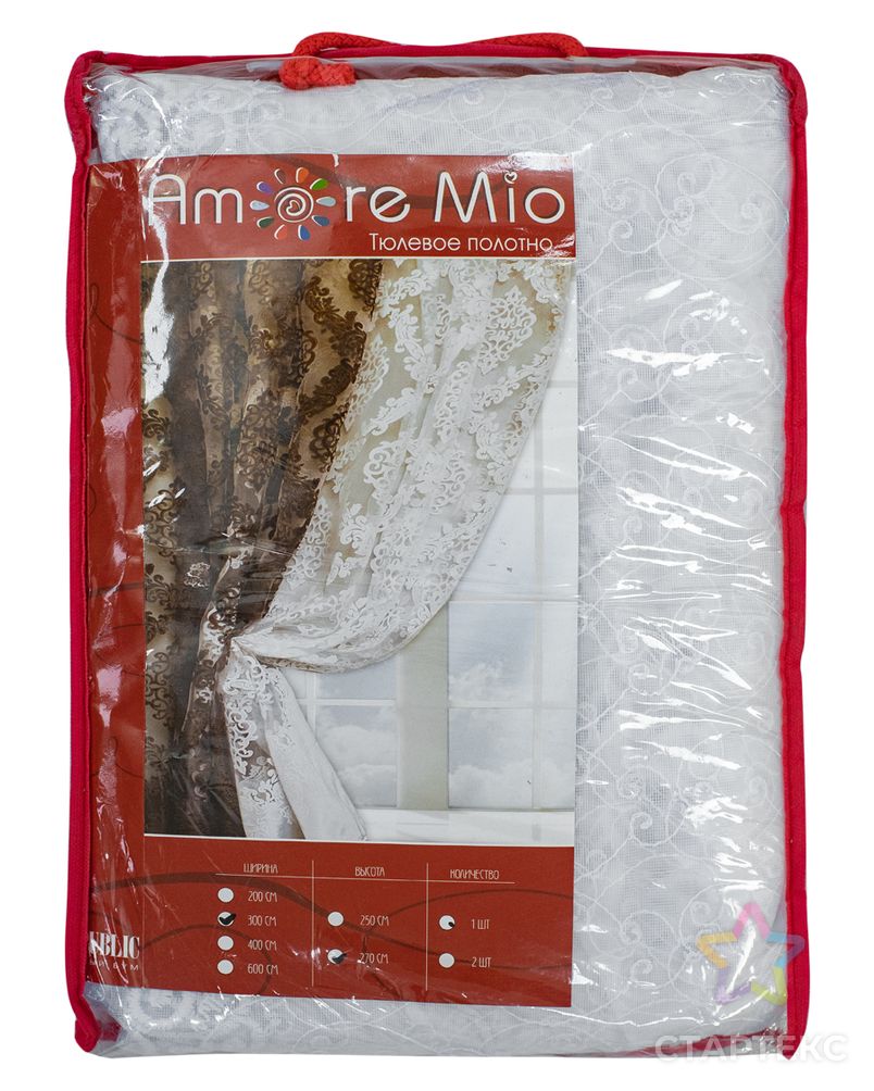 Штора Тюль Amore Mio Вышивка Classic RR 80067-w 3,0*2,7 1 шт. Белый арт. ТКТЛ-907-1-ТКТЛ0090315 3
