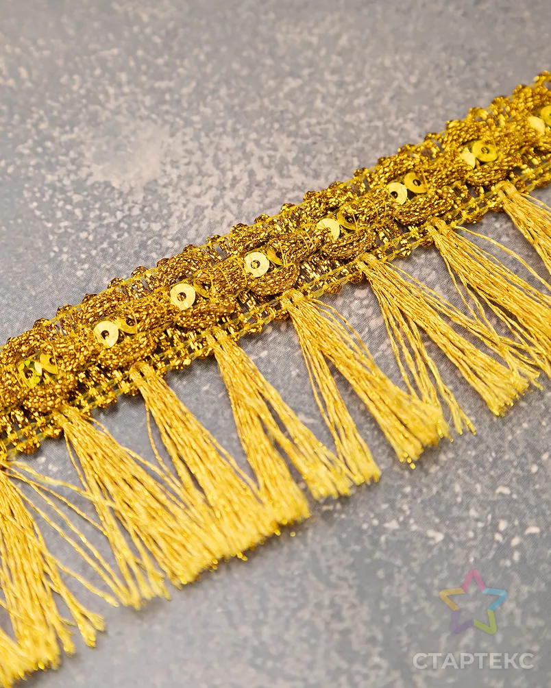 Бахрома металлизированная ш.4,5см (уп.13,7м) арт. БДМ-12-1-33180.001 - рис. 3