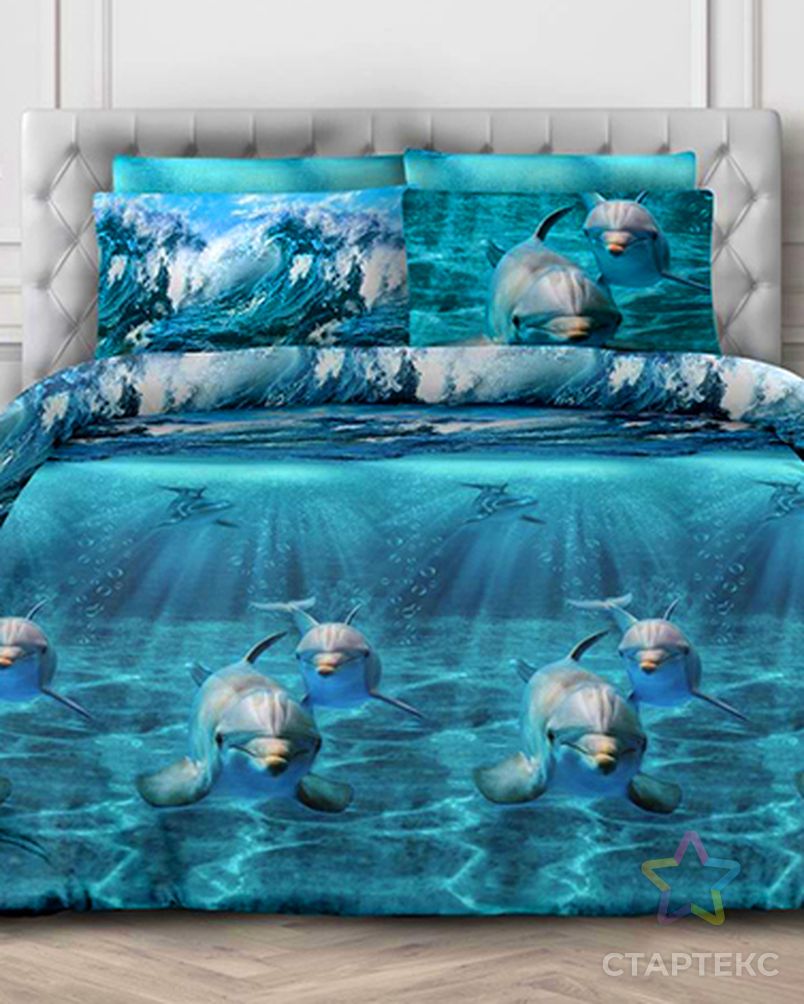 Комплект постельного белья с дельфинами