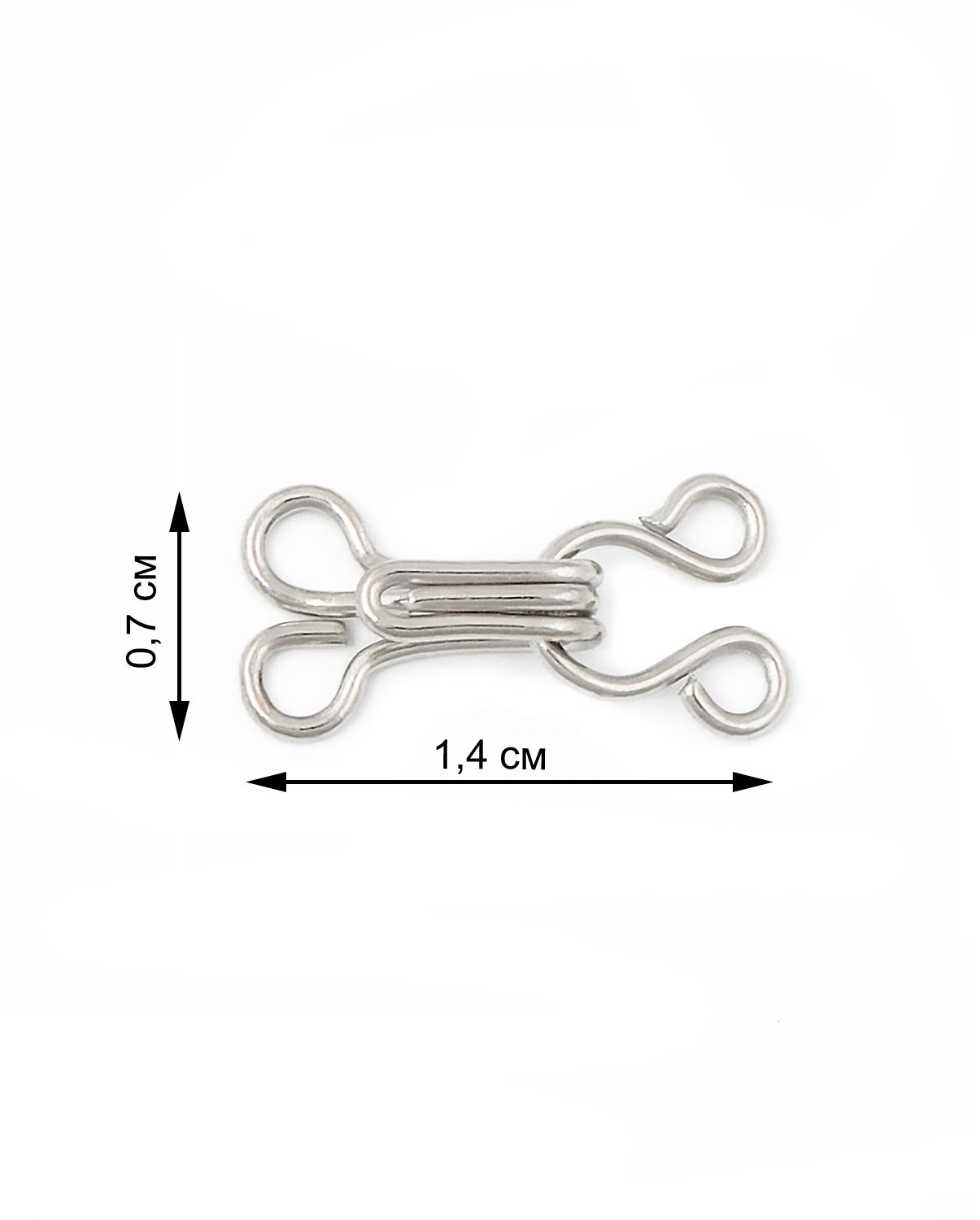 Крючок-застежка №2 цвета никель - купить в Самаре оптом и в розницу по  недорогой цене в интернет-магазине Стартекс (13819.001)