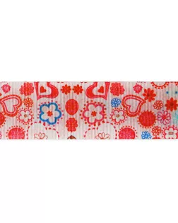 Лента репсовая SAFISA с рисунком ш.3,9см (03 розовый) арт. ГЕЛ-13149-1-ГЕЛ0109379
