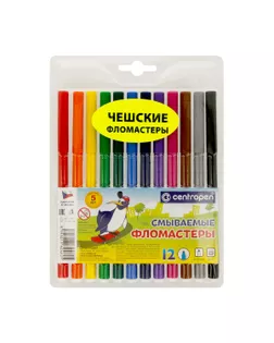 "Centropen" Набор цветных фломастеров WASHABLE TP 12 цв 7790/12 арт. ГММ-114424-1-ГММ102702354904