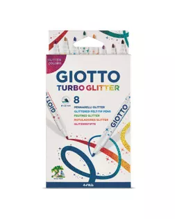 "Giotto" Блестящие фломастеры "Яркие цвета" с глиттером 8 цв на водной основе F425800 арт. ГММ-114779-1-ГММ108034000024