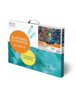 "ФРЕЯ" PNB/PLC-231 Набор для раскрашивания по номерам ( цветной холст ) 50 х 40 см "Разноцветный павлин" арт. ГММ-116860-1-ГММ110728404774