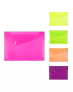 "Expert Complete" Trend NEON Папка-конверт с кнопкой A4 180 мкм волокно 10 шт. ассорти (EC211130200) EC211130211 арт. ГММ-118352-1-ГММ115734118164