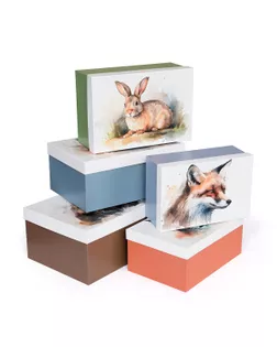 "Stilerra" CBOX-R2-5 Набор подарочных коробок 5 в 1 26 х 17.5 х 11 - 34 х 24 х 15 см 01 Животный мир арт. ГММ-119502-1-ГММ116498536014