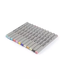 "VISTA-ARTISTA" Набор маркеров на спиртовой основе BMAS-12 0.7 мм - 7 мм 12 цв. кисть/перо скошенное 06 - Манга (Пастельные тона) арт. ГММ-115456-7-ГММ116779570994