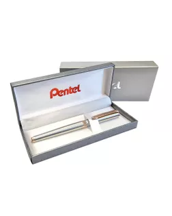 "Pentel" Ручка роллер, гелевый синий стержень 0,7 мм, в подарочном футляре d 0.4 мм K600PG-LR7CEBSET цвет чернил: синий арт. ГММ-116522-1-ГММ119177585364