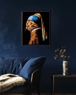 "ФРЕЯ" PNB/PL-234 Набор для раскрашивания по номерам 50 х 40 см "Кошка с жемчужной сережкой" арт. ГММ-116909-1-ГММ119287297124