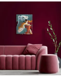 "ФРЕЯ" PNB/PL-335 Набор для раскрашивания по номерам 50 х 40 см "Мишка в кино" арт. ГММ-118839-1-ГММ120711673234