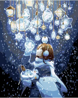 "ФРЕЯ" PNB/PLDD-233 Набор для раскрашивания по номерам ( со светодиодами ) 50 х 40 см "Волшебное свечение" арт. ГММ-117043-1-ГММ121354469354