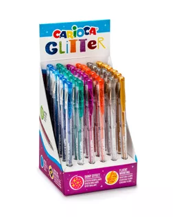 "Carioca" Ручка гелевая с блестками Glitter , в картонном дисплее 36шт d 1 мм 1 мм 6 цв. 42166 цвет чернил: разноцветные арт. ГММ-116169-1-ГММ124112975634