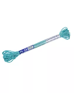 Нитки для вышивания мулине NM металлик 100% полиэстер 12 x 6 м M-59 белый/бирюза арт. ГММ-118065-7-ГММ124117358194