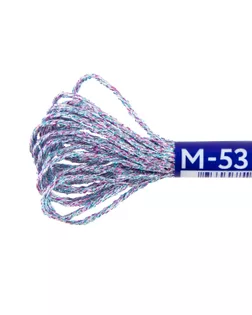 Нитки для вышивания мулине NM металлик 100% полиэстер 12 x 6 м M-53 белый/голубой/розовый арт. ГММ-118065-8-ГММ124117359964