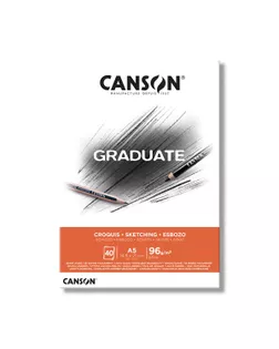 "Canson" Альбом для набросков "Graduate Sketching" 96 г/м2 A5 14.8 х 21 см склейка с одной стороны 40 л. C400110361 арт. ГММ-117840-1-ГММ125418279244