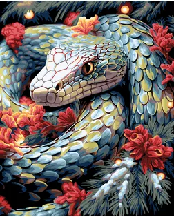 "ФРЕЯ" PNB/PLDD-259 Набор для раскрашивания по номерам ( со светодиодами ) 50 х 40 см "Волшебная змея" арт. ГММ-117135-1-ГММ126628839384