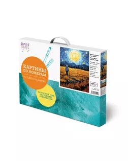 "ФРЕЯ" PNB/PMC-295 Набор для раскрашивания по номерам ( цветной холст ) 40 х 30 см "Звездная ночь над полем" арт. ГММ-117569-1-ГММ131740667654