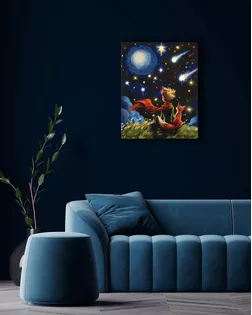 "ФРЕЯ" PNB/PLDD-289 Набор для раскрашивания по номерам ( эффект черного холста ) ( со светодиодами ) 50 х 40 см "Бесконечность вселенной" арт. ГММ-117571-1-ГММ132981415664