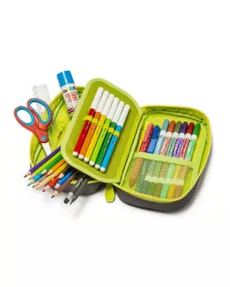 "Carioca" Пенал школьный ROOMY 2 отделения на молнии, с наполнением голубой 23354/02 арт. ГММ-117434-2-ГММ133079799574