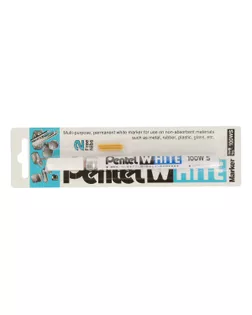 "Pentel" Маркер перманентный White, белый 2 мм пулевидный 1 шт. X100WS промышленный белый арт. ГММ-117735-1-ГММ136910578884