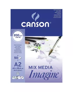 "Canson" Альбом для графики Imagine 200 г/м2 A2 42 х 59.4 см склейка с одной стороны 50 л. С200006003 арт. ГММ-118458-1-ГММ137922687474