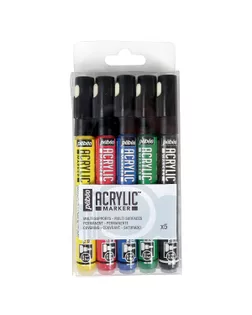 "PEBEO" Набор акриловых маркеров с круглым наконечником 5 цв. 201211 арт. ГММ-119630-2-ГММ140295968074