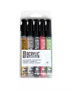 "PEBEO" Набор акриловых маркеров с круглым наконечником 5 цв. 201212 арт. ГММ-119630-3-ГММ140296135604