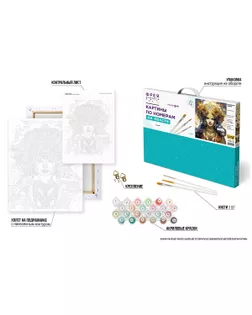 "ФРЕЯ" PNB/PLZ-364 Набор для раскрашивания по номерам ( с краской-металлик ) 50 х 40 см "Индийская царица" арт. ГММ-119557-1-ГММ140460378884