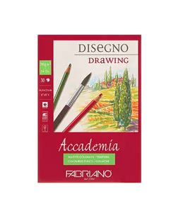 "Fabriano" Альбом для эскизов "Accademia" 200 г/м2 A5 14.8 х 21 см склейка с одной стороны 30 л. 41201421 арт. ГММ-118171-1-ГММ140909749184