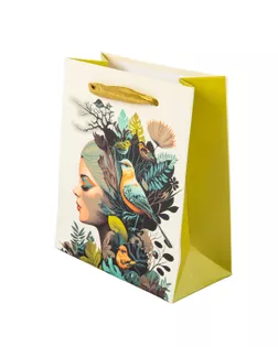 "Stilerra" AFYXS подарочный пакет 210 г/кв.м 12 х 14 х 6 см 12 шт. 01 девушка с птичкой арт. ГММ-119283-1-ГММ143084962674