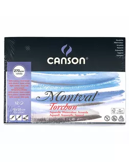 "Canson" Альбом для акварели 270 г/м2 18 х 25 см склейка с одной стороны 12 л. снежное зерно C200807323 крупнозернистая арт. ГММ-117172-1-ГММ014329202622