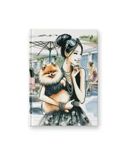 "Светоч" Бизнес-блокнот, мат.ламин.+выбор.лак, блок кремовый, ББ246 евроформат 64 л. 4 шт. французская клетка Дама с собачкой 01672 арт. ГММ-118913-4-ГММ143339368204