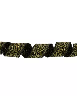 Лента жаккардовая 23 - 25 мм "BLITZ" С1857 рис. 9821В 25 м лента отделочная черный /под золото арт. ГММ-119469-6-ГММ151253515434