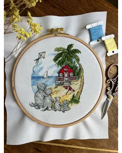 Набор для вышивания "Сделай своими руками" Н-31 "Новоселье. Еноты" 14.5 х 16 см арт. ГММ-119470-1-ГММ153933240514