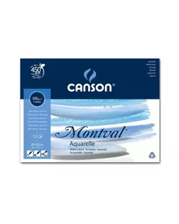 "Canson" Альбом для акварели "Мontval" 300 г/м2 24 х 32 см склейка с одной стороны 12 л. фин C200807319 арт. ГММ-117175-1-ГММ051994434072