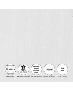 Холст грунтованный на подрамнике "VISTA-ARTISTA" PLMG-7080 100% лён 70 х 80 см 390 г/кв.м 2 шт Залесский среднезернистый арт. ГММ-117019-1-ГММ073084514824