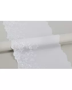 Кружево "шифон" SHKM-19002 190 мм в рулоне 10 м ± 0.2 м SF001WH белый арт. ГММ-112443-2-ГММ082809260184