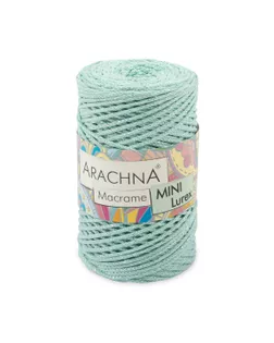 Пряжа ARACHNA "Macrame Mini Lurex" 75% хлопок, 15% полиэстер, 10% люрекс 4 шт. х 250 г 200 м №19 мятный-серебро арт. ГММ-110337-2-ГММ083457928344