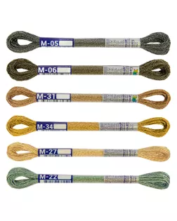 Нитки для вышивания набор мулине Металлик 100% полиэстер 6 x 8 м 03 Блеск софитов арт. ГММ-110476-4-ГММ085234724784