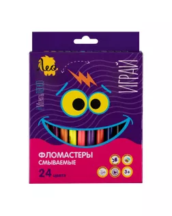 "Лео" Фломастеры смываемые LPFP-24 24 цв  арт. ГММ-115626-1-ГММ088269079904