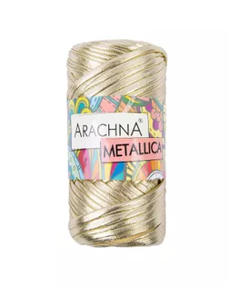 Пряжа ARACHNA "METALLICA" 100% полиэстер 4 шт. х 115 г 50 м №03 св.золотой арт. ГММ-112319-6-ГММ094029800534
