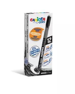 "Carioca" Ручка стираемая гелевая "OOPS" 0.7 мм 12 шт. черный 43039/01 арт. ГММ-113430-1-ГММ098688787594