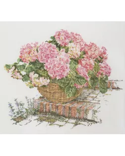 Набор для вышивания "Thea Gouverneur" 2047 "Розовая гортензия на ступеньках" 44 х 39 см арт. ГММ-114369-1-ГММ113419885264