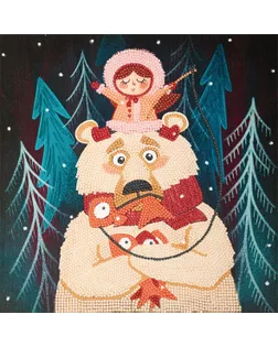 Кристальная мозаика (алмазная вышивка) "ФРЕЯ" ALBP-255 постер "Девочка и медведь" арт. ГММ-107348-1-ГММ077569608984