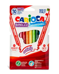"Carioca" Фломастеры двусторонние Birello 10 цв 41438 арт. ГММ-114486-1-ГММ078077452614