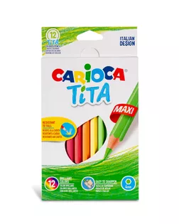 "Carioca" Карандаши цветные утолщенные пластиковые Tita Maxi шестигранные 12 цв. 42789 арт. ГММ-107425-1-ГММ078108298484