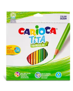 "Carioca" Карандаши цветные пластиковые Tita трехгранные 24 цв. 42787 арт. ГММ-107428-1-ГММ078108592274