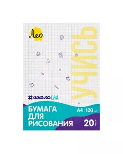 "Лео" LPD-20 Папка с бумагой для рисования 120 г/м2 А4 21 х 29 см папка в картонной упаковке 20 л. арт. ГММ-109025-1-ГММ081413155504