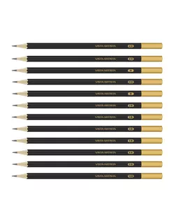 "VISTA-ARTISTA" VAGPG-12 Чернографитные карандаши "12 оттенков серого" набор заточенный 8 х 12 шт. арт. ГММ-109853-1-ГММ082700710274