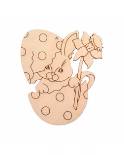 Заготовка для декорирования "Mr. Carving" ВД-1069 Подвеска "Кролик с цветком" фанера  арт. ГММ-109692-1-ГММ086567908604